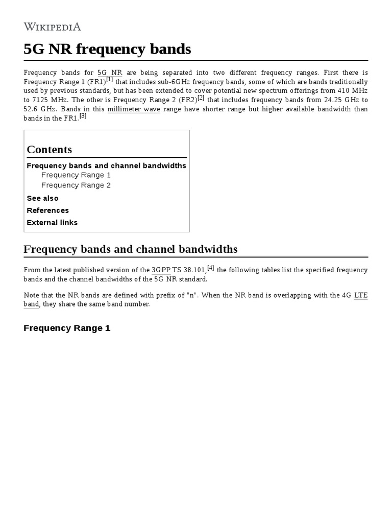 5G NR Frequency Bands PDF Duplex Broadcast