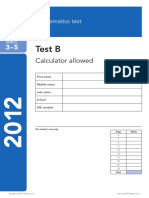 Math Test B 2012 PDF
