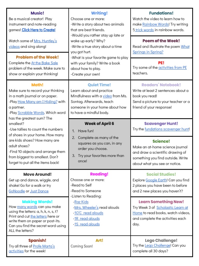 Creative Learning Activities for Kids | PDF