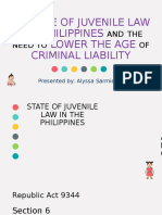 State of Juvenile Law Philippines Lower The Age Criminal Liability