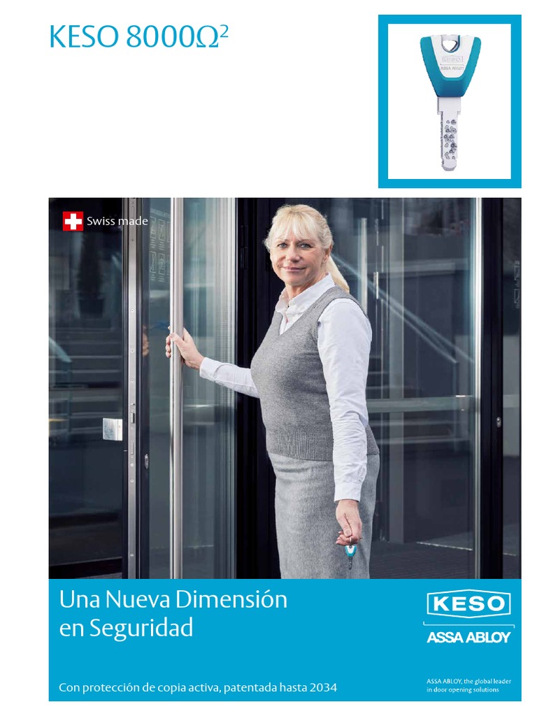 KESO 8000Ω²: Seguridad Avanzada y Patente | PDF | Color | Perforar