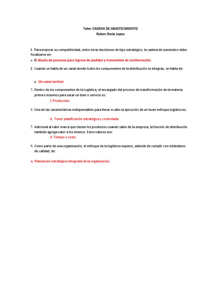 Estrategias en la Cadena de Abastecimiento | PDF | Logística | Procesos ...