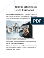 Cinco nuevas tendencias en Recursos Humanos