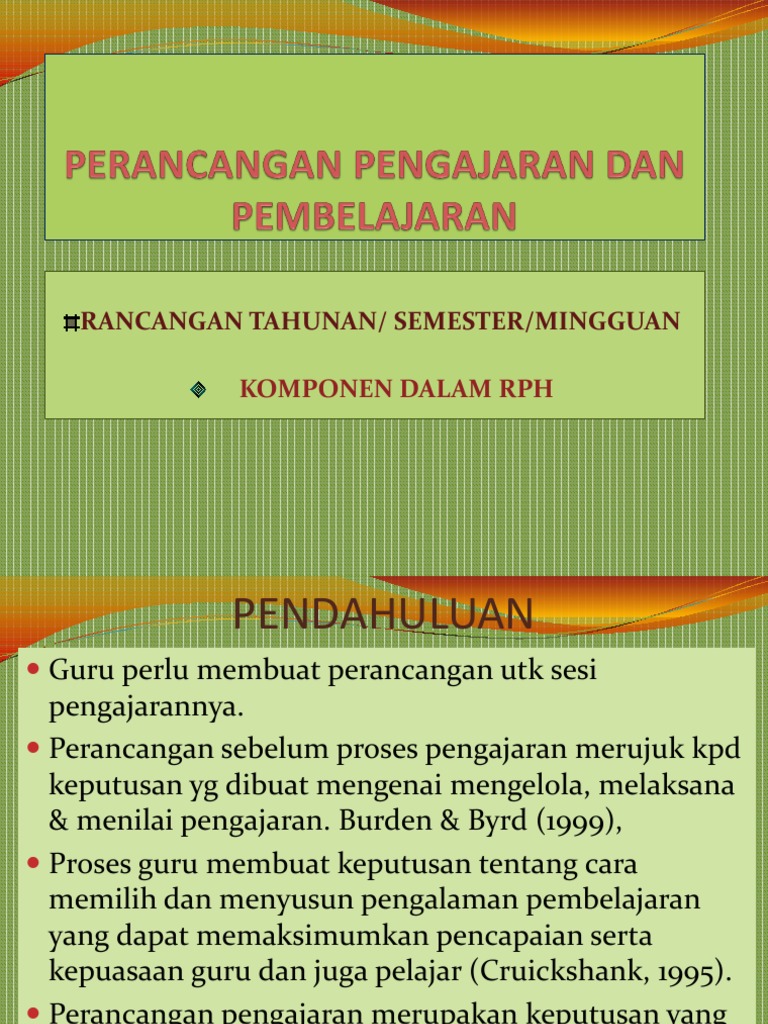 Komponen Utama dalam RPH Pendidikan | PDF