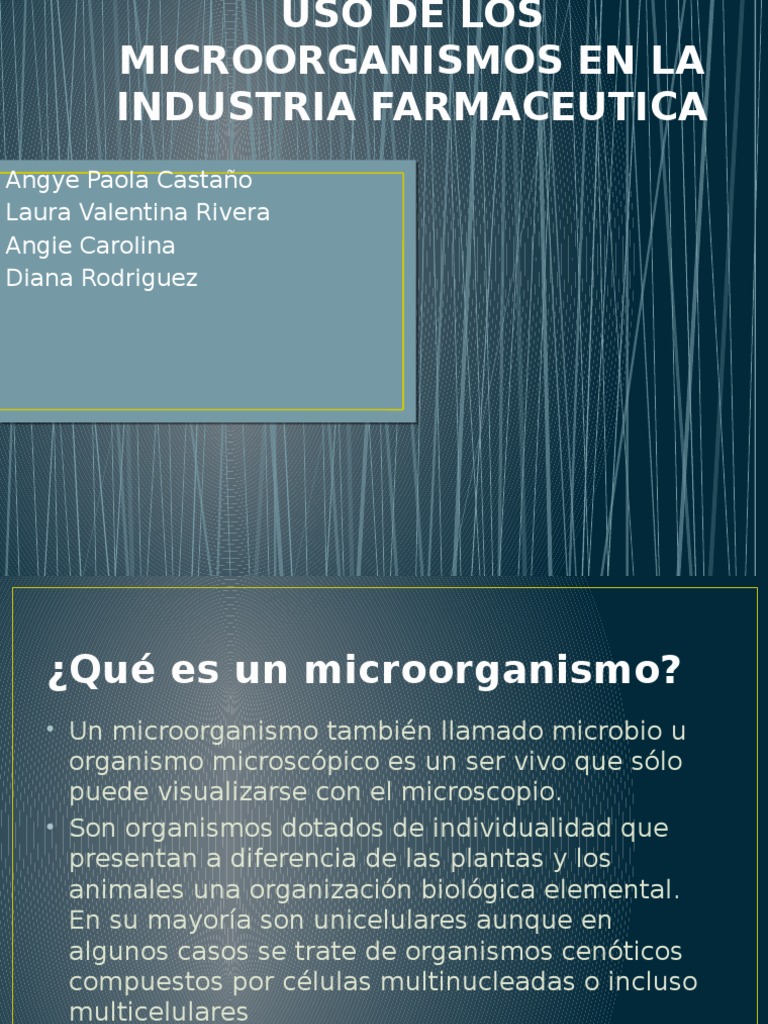 Microorganismos en la Industria Farmacéutica | PDF | Industria ...