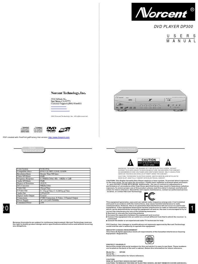 play along DVD CD テキスト Digital Home Entertainment System: User Manual | PDF