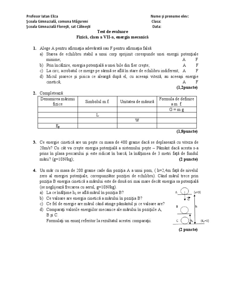 Test Energievii  PDF