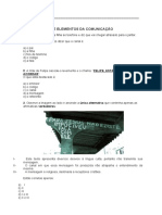 Atividade Sobre Elementos Da Comunicação