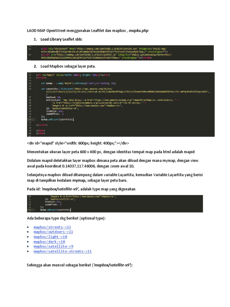 Integrasi Mapbox dengan Leaflet | PDF