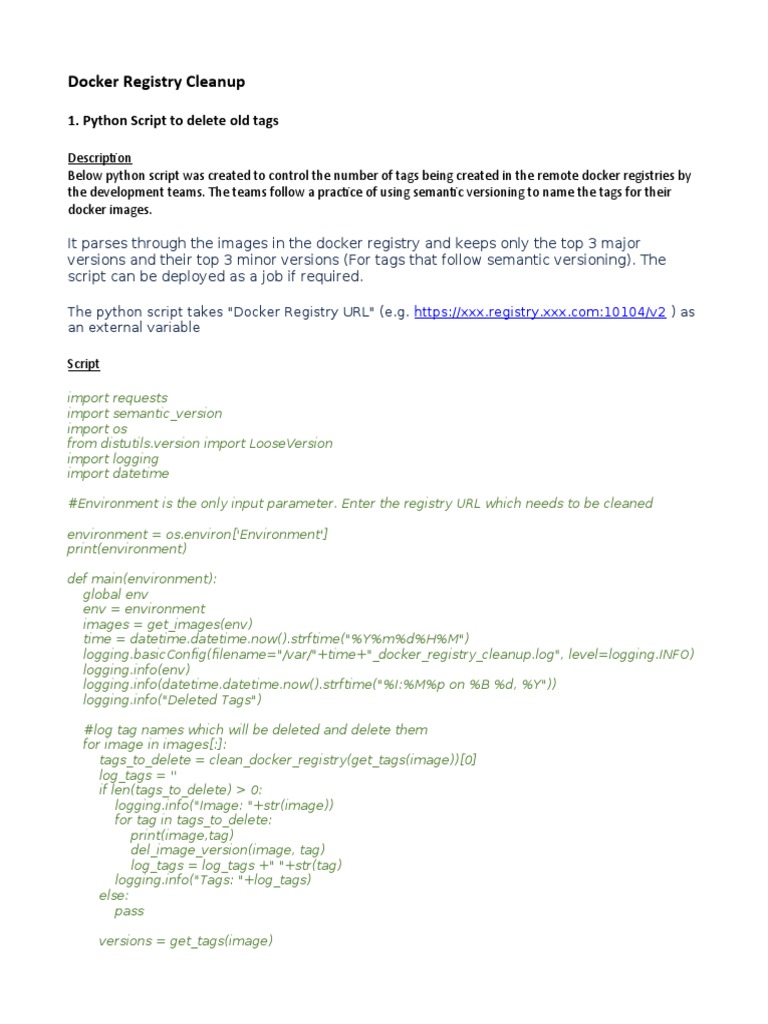Docker Registry Cleanup Process | PDF | Information Technology ...