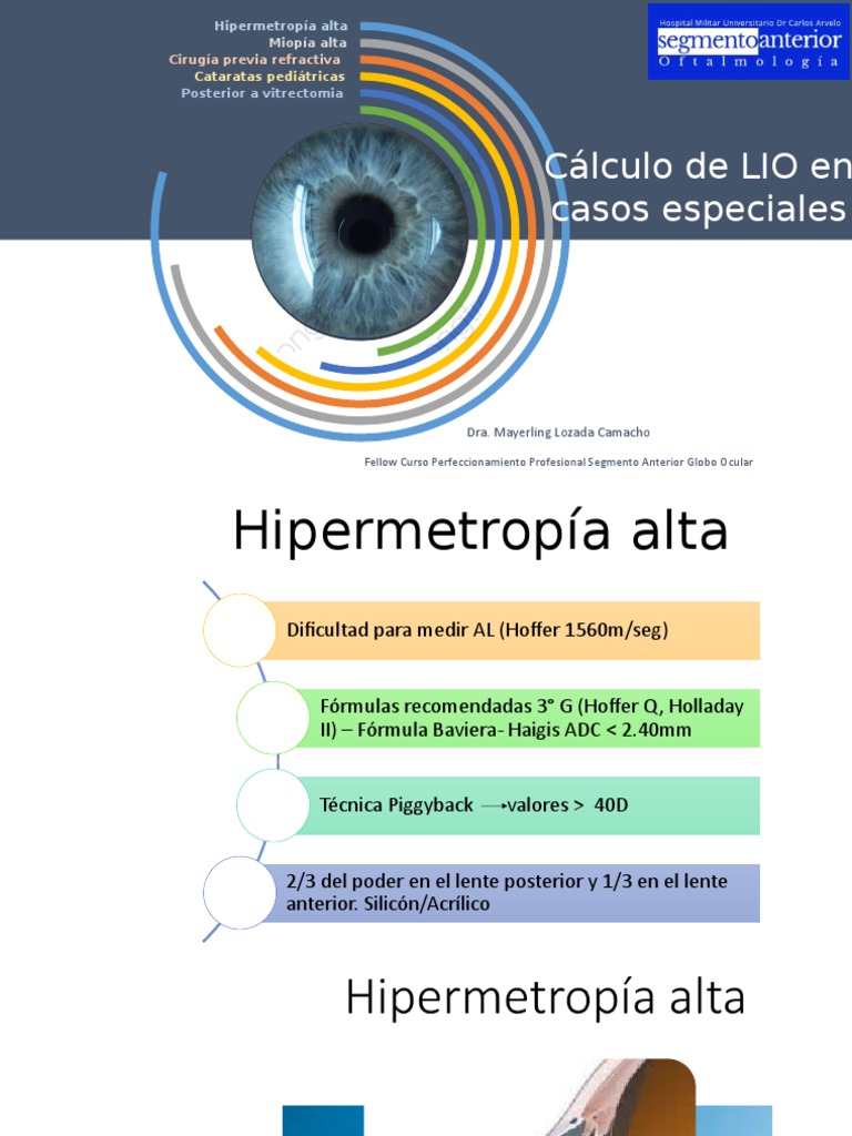 Cálculo de LIO en Hipermetropía Alta | PDF | Oftalmología | Visión