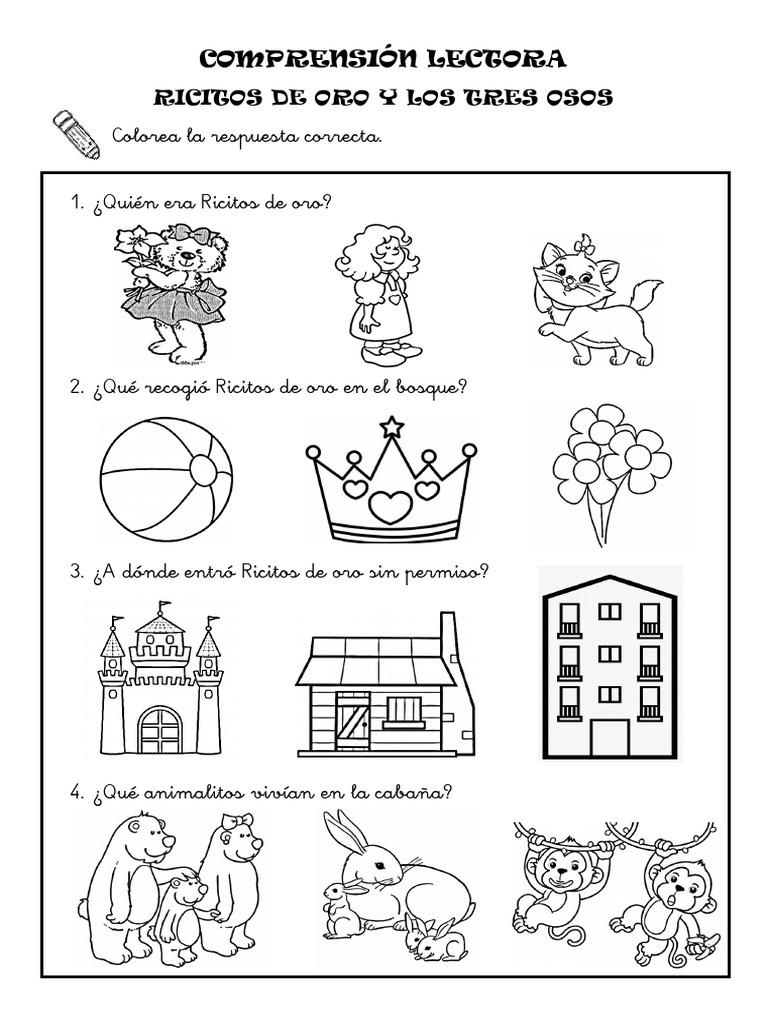 Actividades de Comprensión de "Ricitos de Oro" | PDF