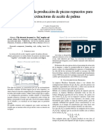 Distribucion de La Produccion de Piezas Repuestos para Prensas Extractoras de Aceite de Palma