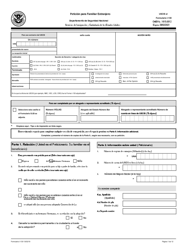Guía del Formulario I-130 en Español | PDF | Familia | Sociedad