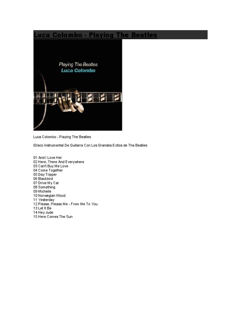 Luca Colombo Plays The Beatles | PDF