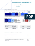 Country Profile Romania: WHO Report On The Global Tobacco Epidemic, 2019