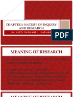Chapter I: Nature of Inquiry and Research: By: Hazel Marianne L. Mariano
