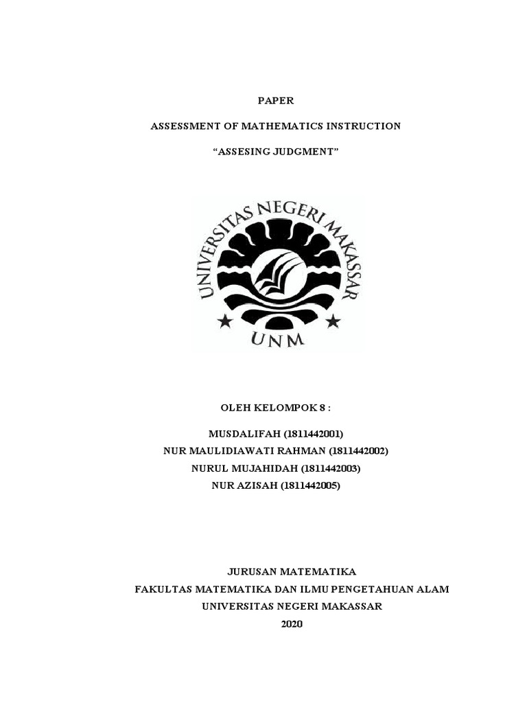 Kelompok 8 Assessing Judgment | PDF | Pengembangan Diri