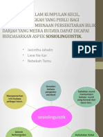 Cara Mewujudkan Persekitaran Bilik Darjah Yang Mesra Budaya Berdasarkan Aspek Sosiolinguistik