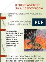 DIFERENCIAS Apocalíptica-Escatologia