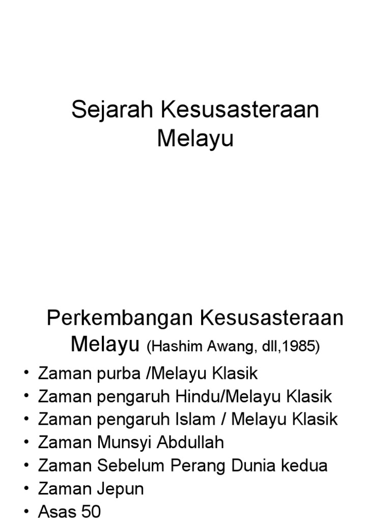 Sejarah Kesusasteraan Melayu Pdf