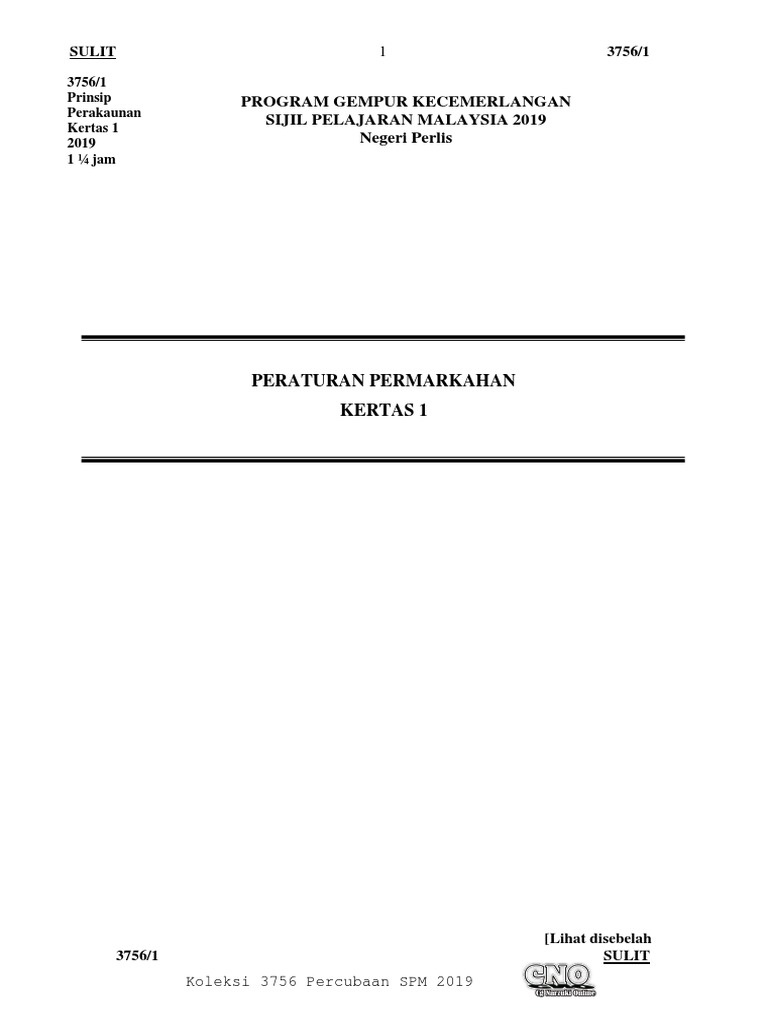 2019 Perlis Prinsip Perakaunan K1 & K2 Jawapan  PDF