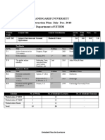 Chandigarh University Instruction Plan: July-Dec. 2018 Department of UITHM