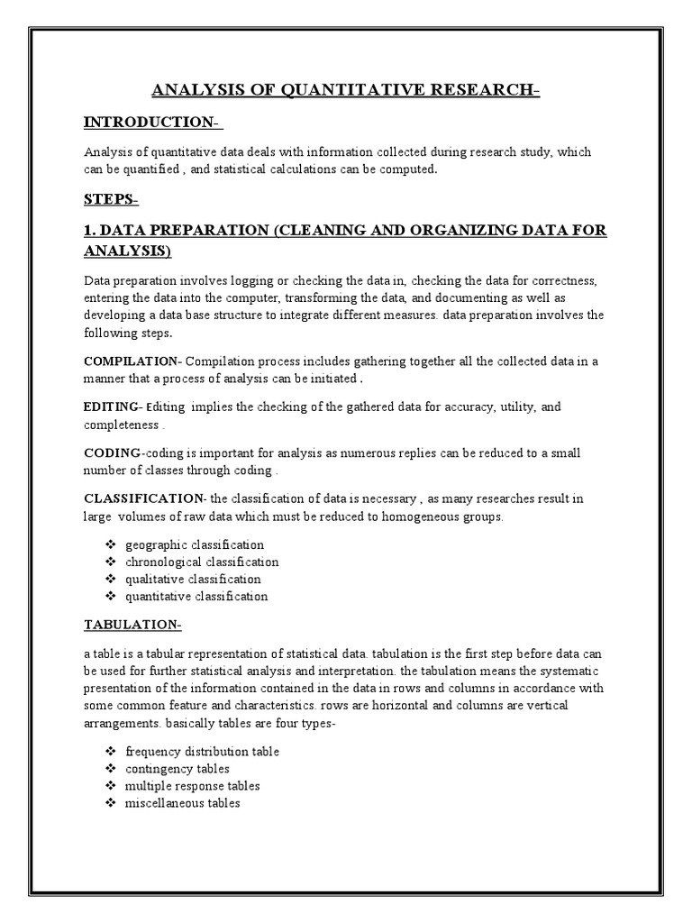 Analysis of Quantitative Research PDF Statistical Inference Statistics