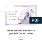 What Are The Benefits If You Talk To AI Online