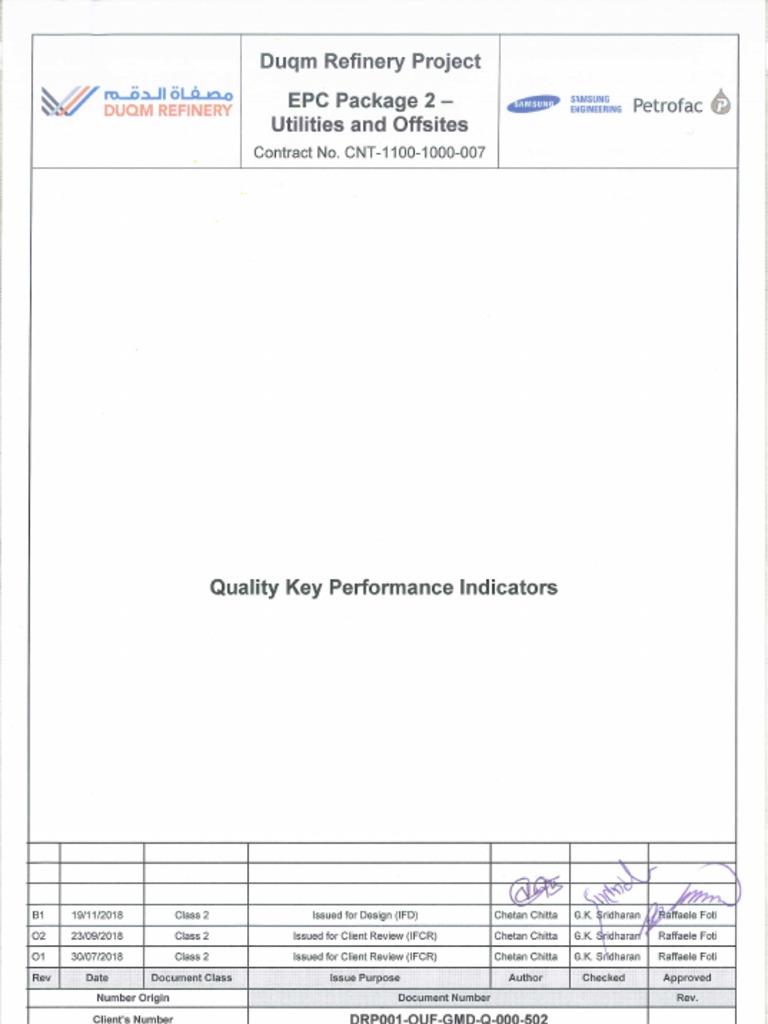 DRP001OUFGMDQ000502B1 Quality KPIs PDF Mechanical Engineering