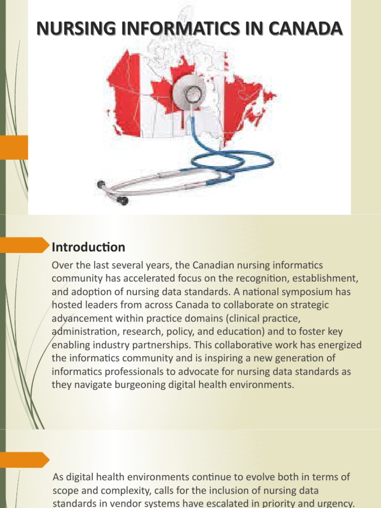 Nursing Informatics Evolution in Canada | PDF | Health Informatics ...