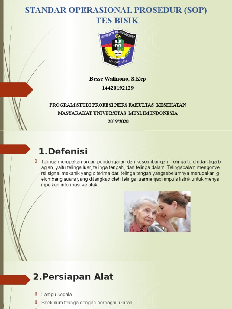 Prosedur Tes Bisik Telinga | PDF