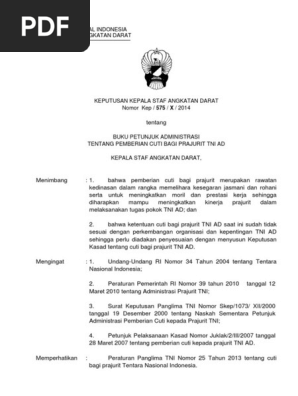 Bujukmin Cuti Prajurit Tni Ad