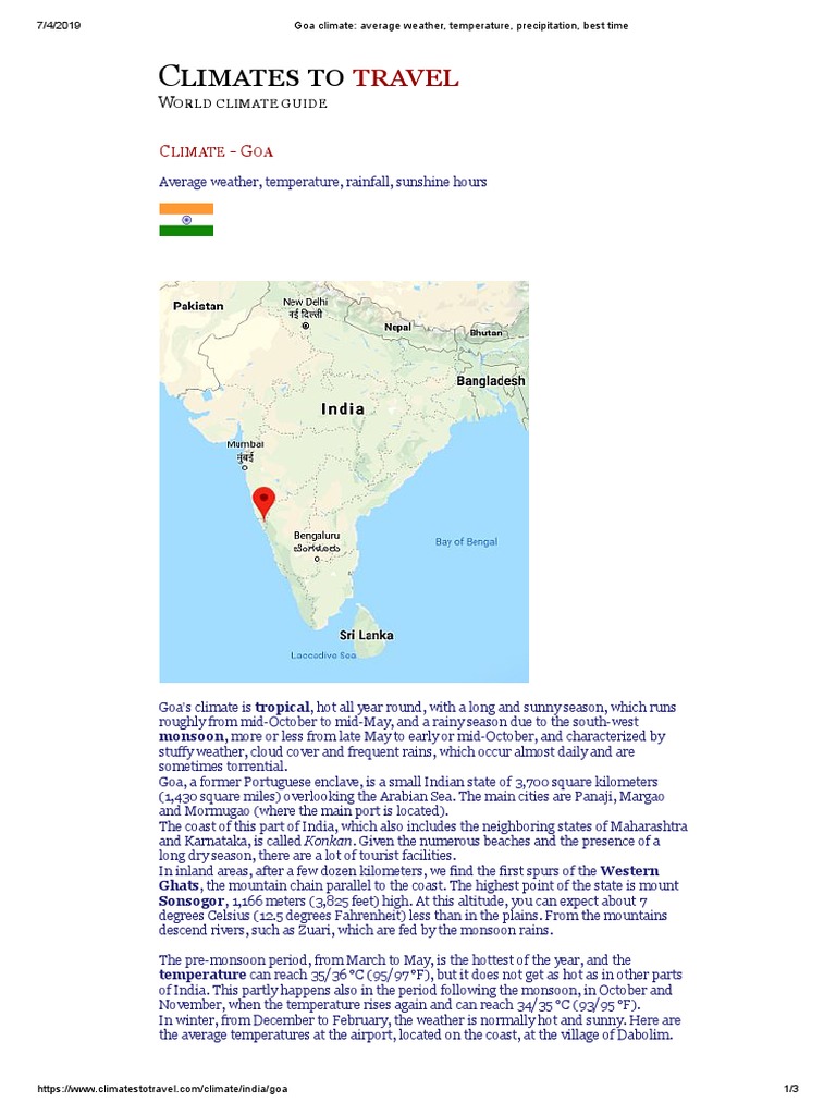 Discover The Goa Climate: Weather And Temperature – HZBCI