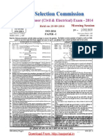 SSC Junior Engineering Exam 2014 Question Paper I PDF