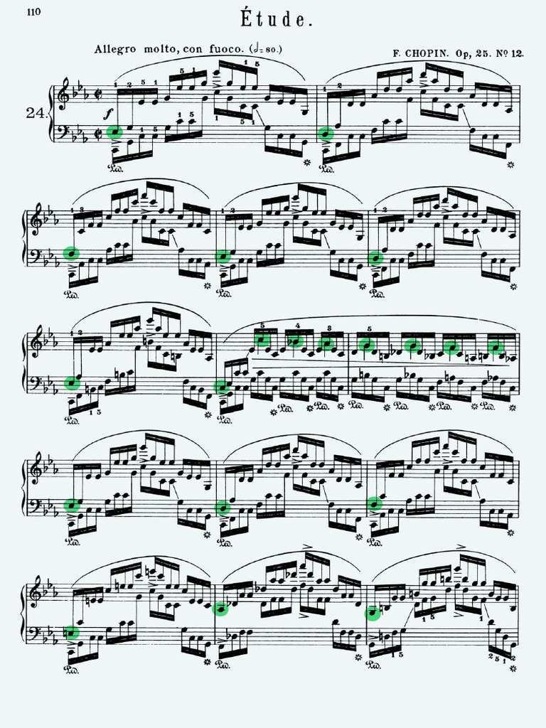 Ocean Etude Highlighted Notes