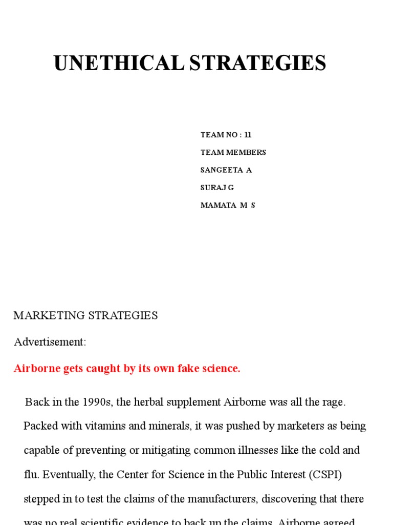 Unethical Marketing and Business Tactics | PDF | Business | Investing