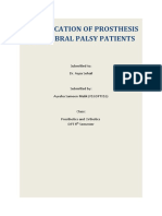 Classification of Prosthesis in Cerebral Palsy Patients