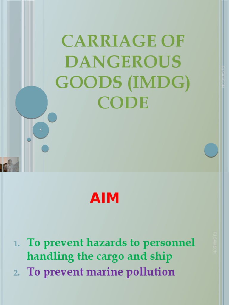 IMDG Code: Carriage of Dangerous Goods | PDF | Dangerous Goods | Combustion