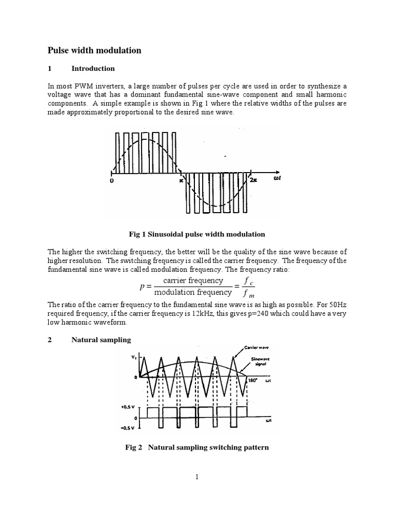 Pulse Width Modulation PWMTechinque | PDF | Power Inverter | Modulation