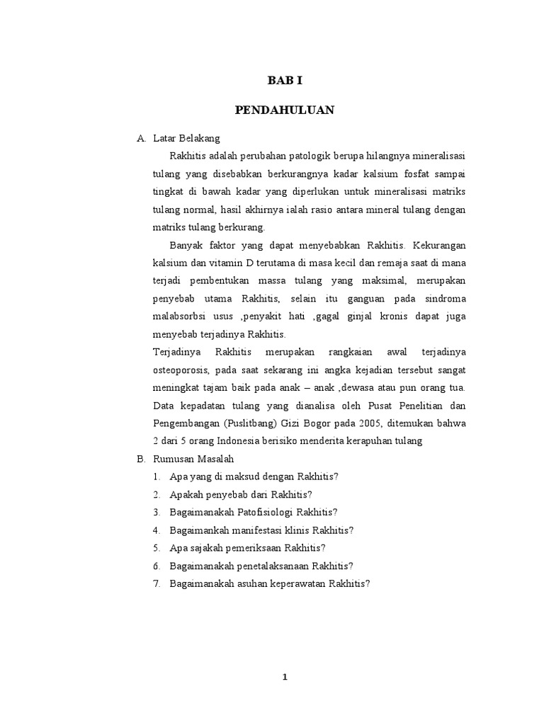 Rakhitis: Penyebab dan Penanganan Anak | PDF