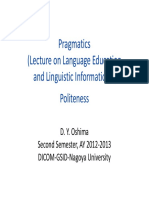 Pragmatics (Lecture On Language Education and Linguistic Information I)