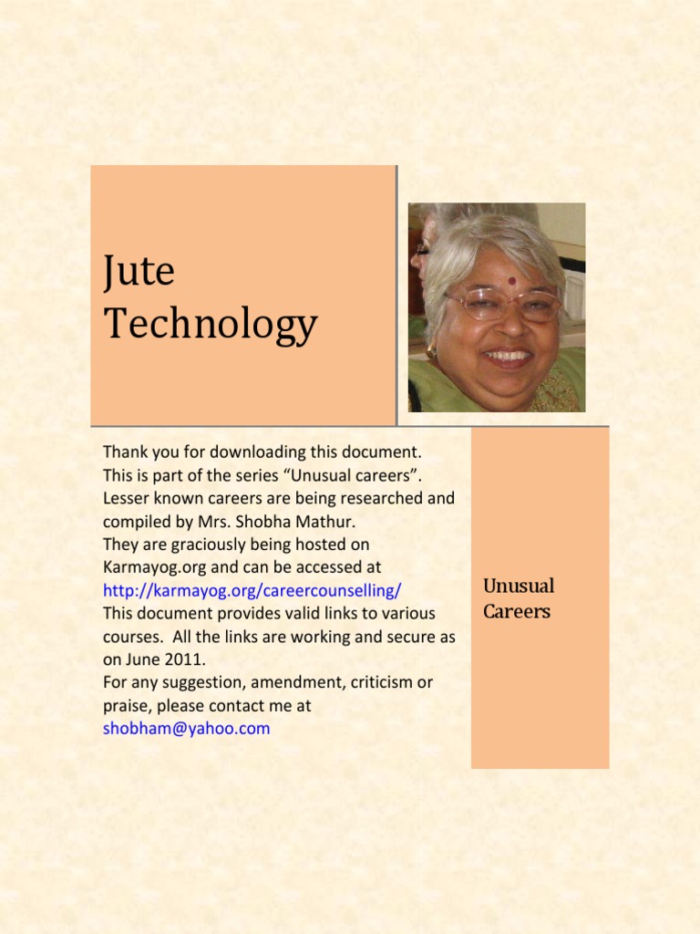 Jute Technology PDF Jute Textiles