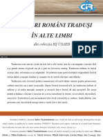 Scriitori Români Traduşi În Alte Limbi: Din Colecţia BŞ USARB
