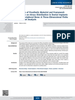 Effects of Prosthetic Material and Framework Design On Stress Distribution in Dental Implants and Peripheral Bone: A Three-Dimensional Finite Element Analysis