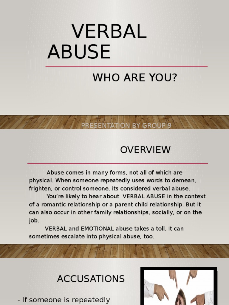 Understanding Verbal Abuse Dynamics | PDF | Bullying | Aggression