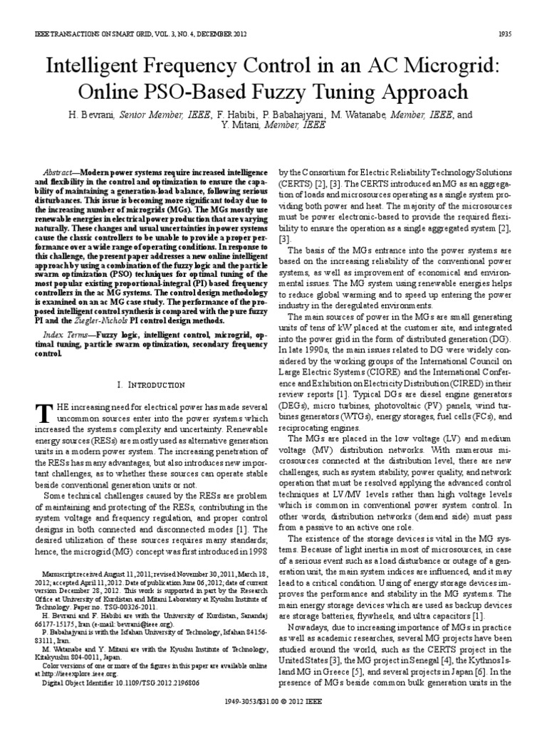 4intelligent Frequency Control in An AC Microgrid | PDF | Control ...