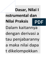 Nilai Dasar, Nilai I Nstrumental Dan Nilai Praksis