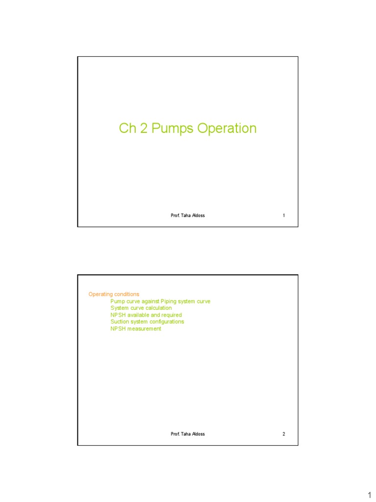 CH 2 Pumps Operation: Operating Conditions | Download Free PDF | Pump ...