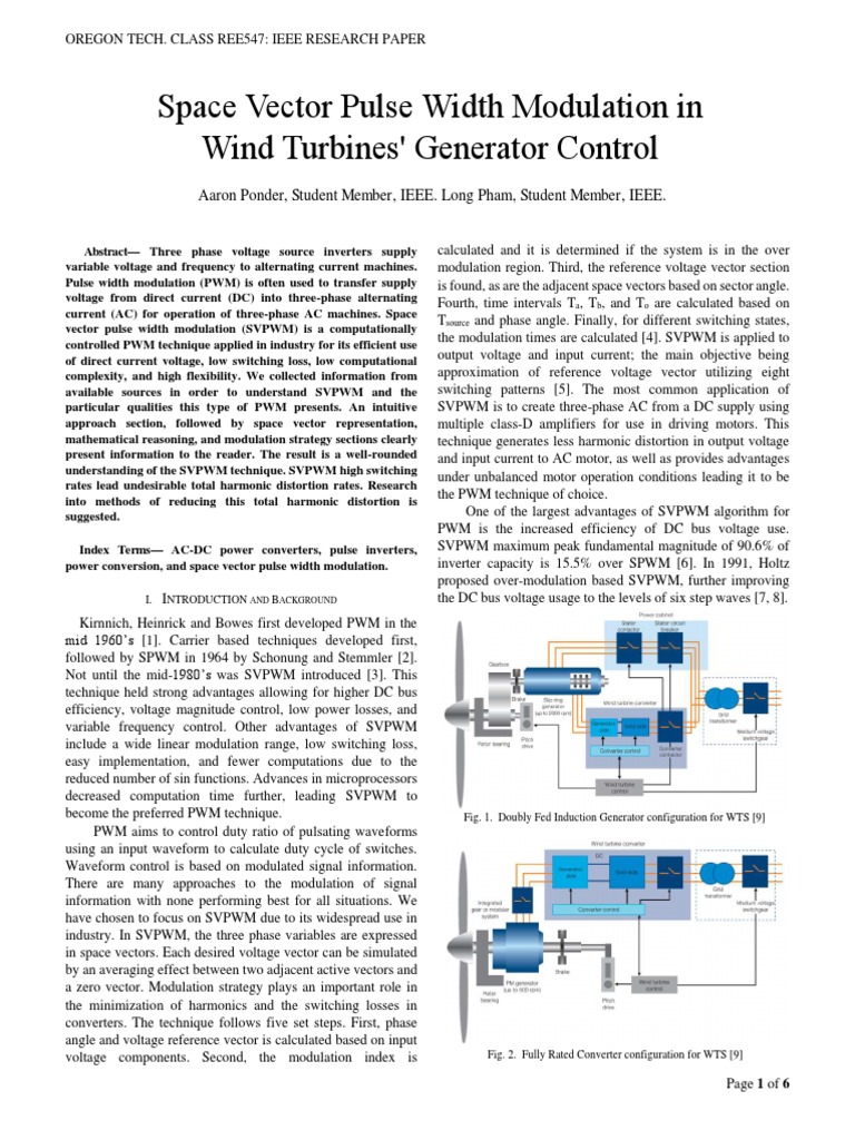 Space Vector Pulse Width Modulation-Libre PDF | PDF | Power Inverter ...